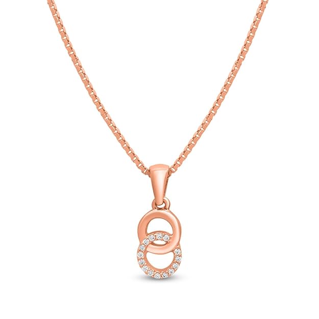 Silver Rose Gold Plated CZ Jewellery Set - Image 2